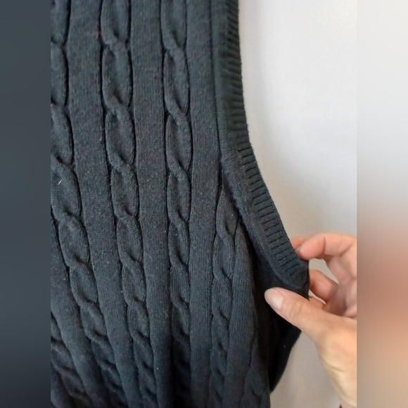 Club Room Blue Cableknit Sweater Vest Men's Large Academia Preppy Grandpacore - Picture 4 of 5